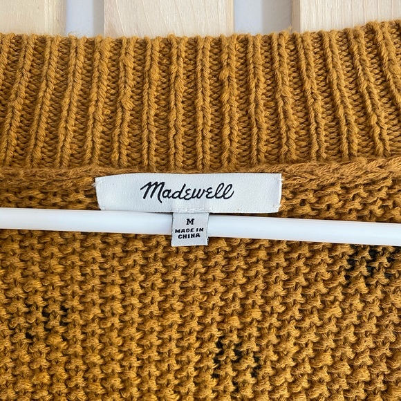 Madewell Mustard Yellow Cardigan w/Black dots NWOT - Picture 4 of 12